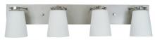  4854 SP/PN/WH - 4-Light Satin Pewter/Polished Nickel/White Glass Mercer Bath Sconce