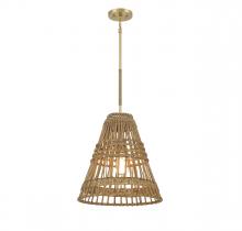  M7035NRNB - 1-Light Pendant in Natural Brass