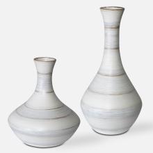  17964 - Potter Fluted Striped Vases, S/2