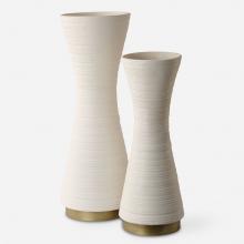  18142 - Ridgeline White Vases, S/2