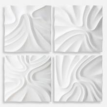  04368 - Snowdrift Scultped White Wall Decor, S/4