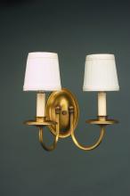  118-AB-LT2-SHD - Wall Sconce 2 J-Arms Antique Brass 2 Candelabra Socket Eggshell Shade