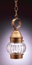  2012-DB-MED-CLR - Onion Hanging No Cage Dark Brass Medium Base Socket Clear Glass