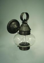  2025-DB-MED-CLR - Onion Wall No Cage Dark Brass Medium Base Socket Clear Glass