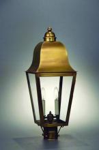 Northeast Lantern 6413-AB-LT2-CLR - Post Fixture  Antique Brass Finish  3 Candelabra Sockets  Clear Glass