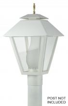  111-WH - COLONIAL POST LANTERN WHITE W/CLEAR BEVELED LENS