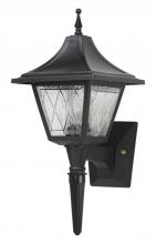  608-BK - VANGUARD WALL LANTERN BLACK W/CLEAR BEVELED LENS