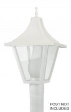  611-WH - VANGUARD POST LANTERN WHITE W/CLEAR BEVELED LENS