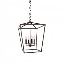  1081-BR-NG - Cage 18'' Wide 4-Light Pendant - Bronze