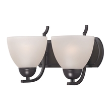  1452BB/10 - Thomas - Kingston 2-Light Vanity Light in Oil Rubbed Bronze with White Glass