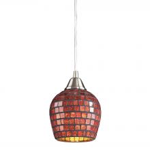  528-1CPR - Fusion 1 Light Pendant In Satin Nickel And Coppe