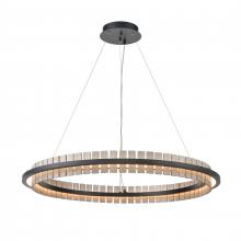  81725/LED - Hugo 36'' Wide Integrated LED Pendant - Matte Black with Sunbleached Oak