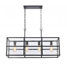  82077/4 - Solace 34'' Wide 4-Light Linear Chandelier - Matte Black